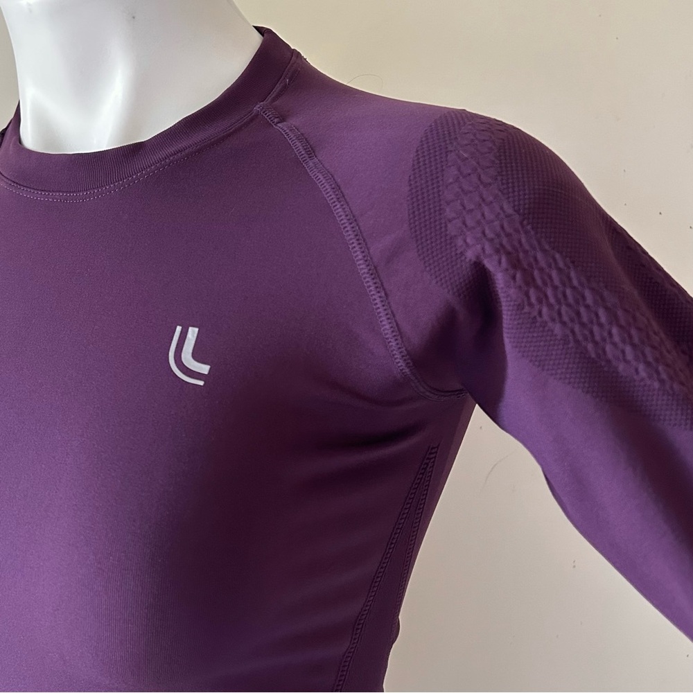 JoyLab Seamless Long Sleeve Athletic Performance Top, Plum M